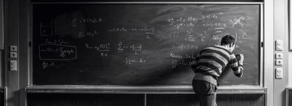 Ludovic, malvoyant, étudie l'espace et rédige ses recherches.